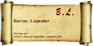 Beron Leander névjegykártya